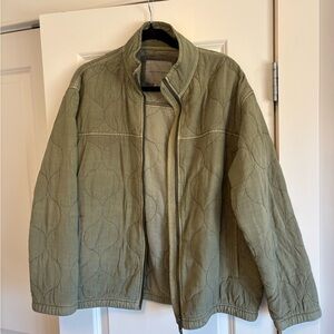American Eagle Outfitters Green Quilted Oversized Bomber Jacket